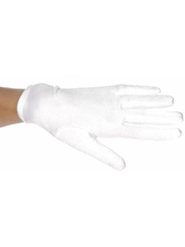Child's White Polyester Costume Gloves by Masquerade