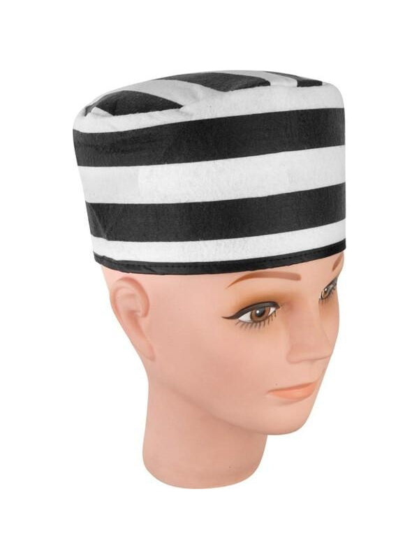 Adult Black & White Prisoner Hat by Masquerade