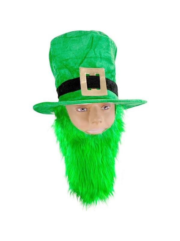 Green Velvet Top Hat With Beard by Masquerade