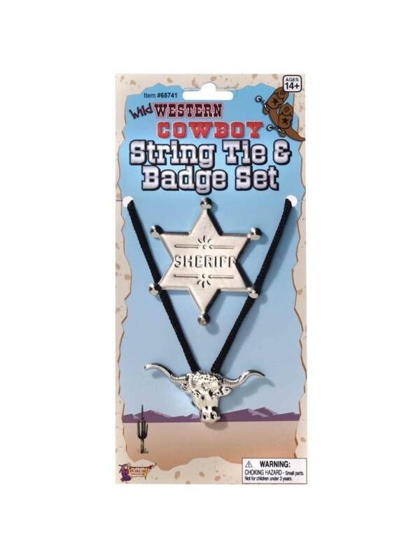 Cowboy String Tie & Badge Set by Masquerade