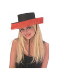 Black Bolero Hat with Red Fringe Costume Accessory by Masquerade