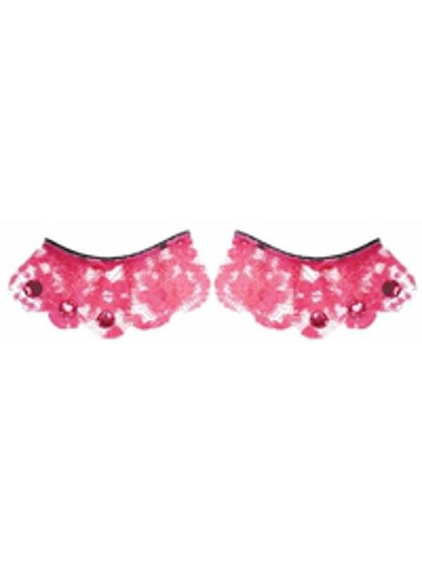 Pink Lace Fake Eyelashes by Masquerade
