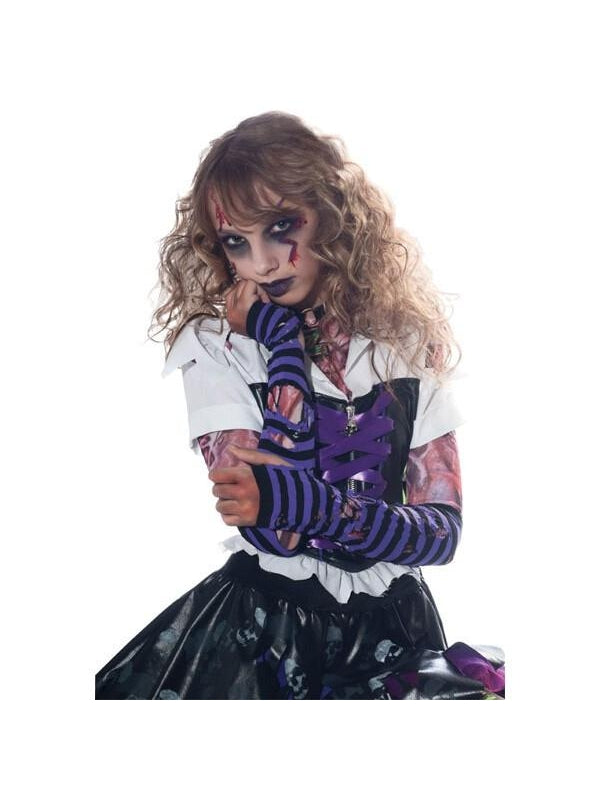 Purple & Black Zombie Gloves by Masquerade