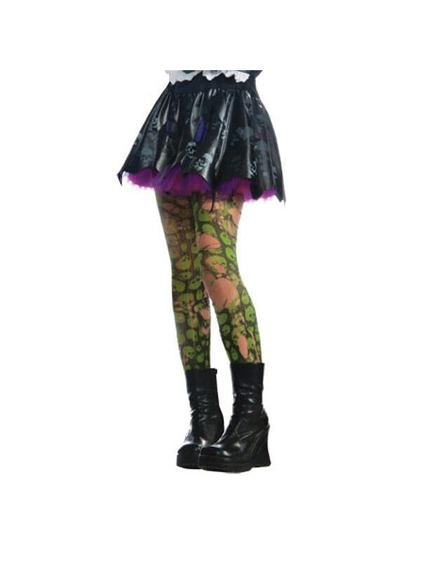Tattered Green Zombie Tights by Masquerade