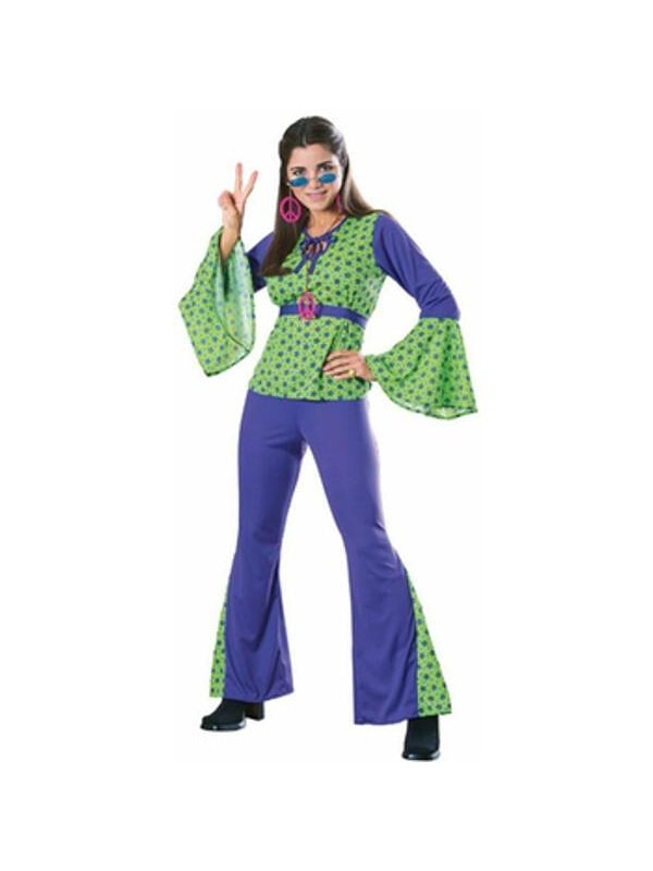 Adult Green & Purple Hippie Costume by Masquerade