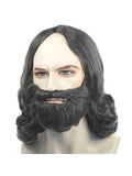 Men's Dark Grey Biblical Wig and Beard Set by Masquerade