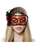 Day Of Dead Mask With Flower Trim by Masquerade