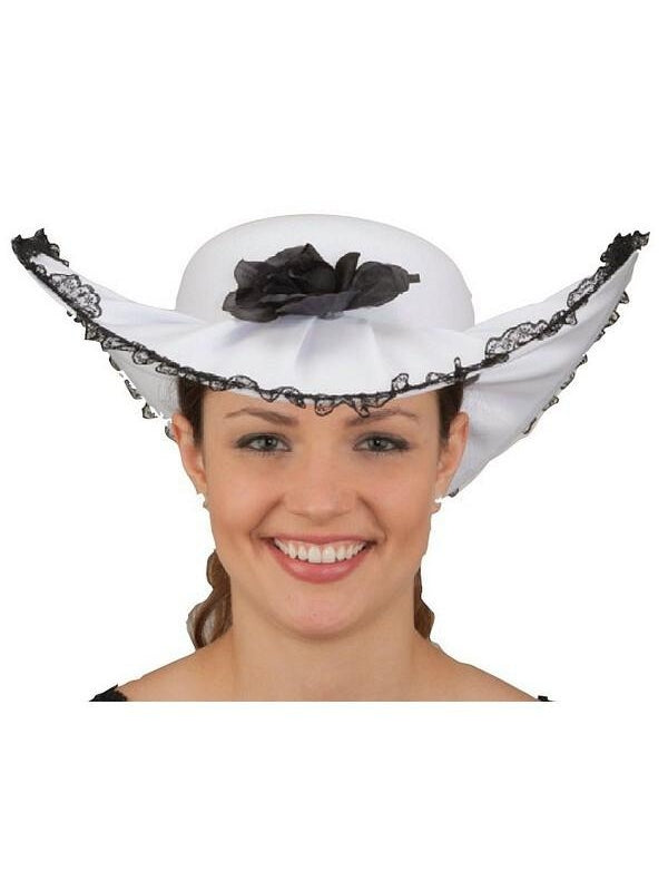 Southern Belle Hat with Lace and flowers by Masquerade