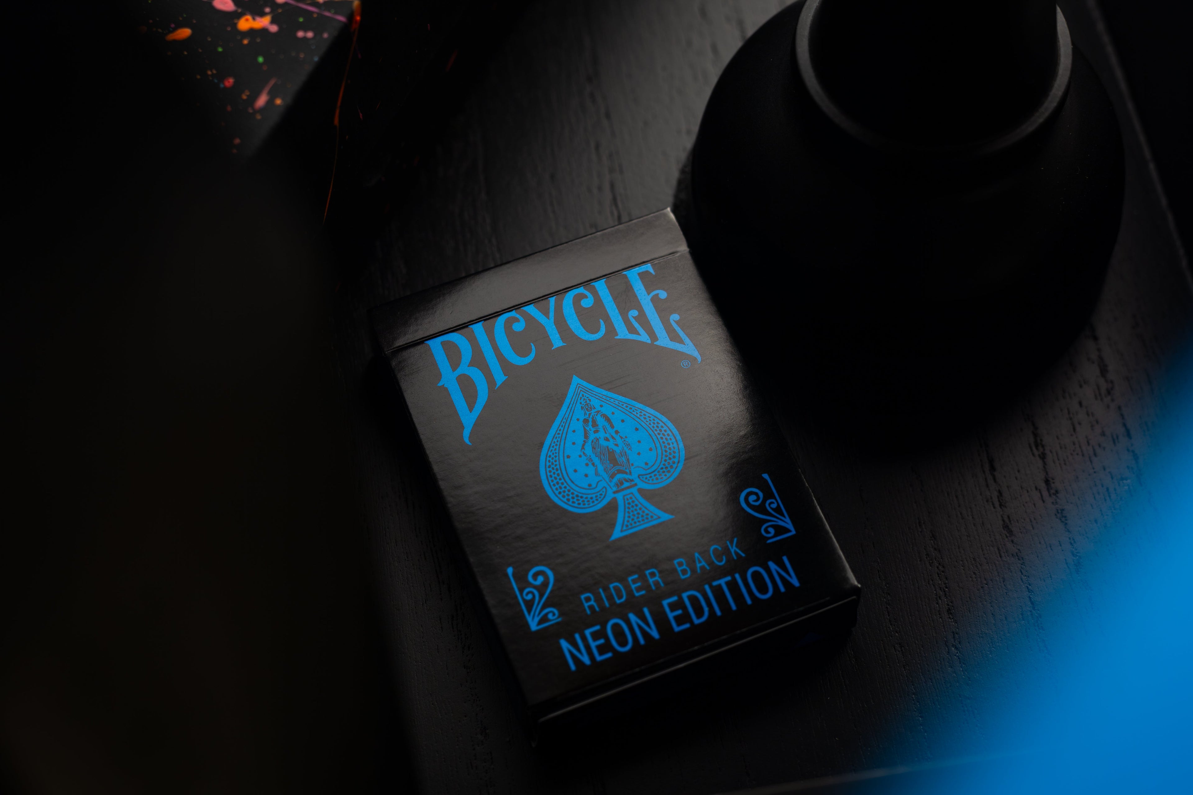 Bicycle Cool-Blue Neon Rider Back Deck Playing Cards by Card-Addiction.com