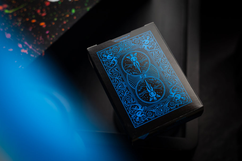 Bicycle Cool-Blue Neon Rider Back Deck Playing Cards by Card-Addiction.com