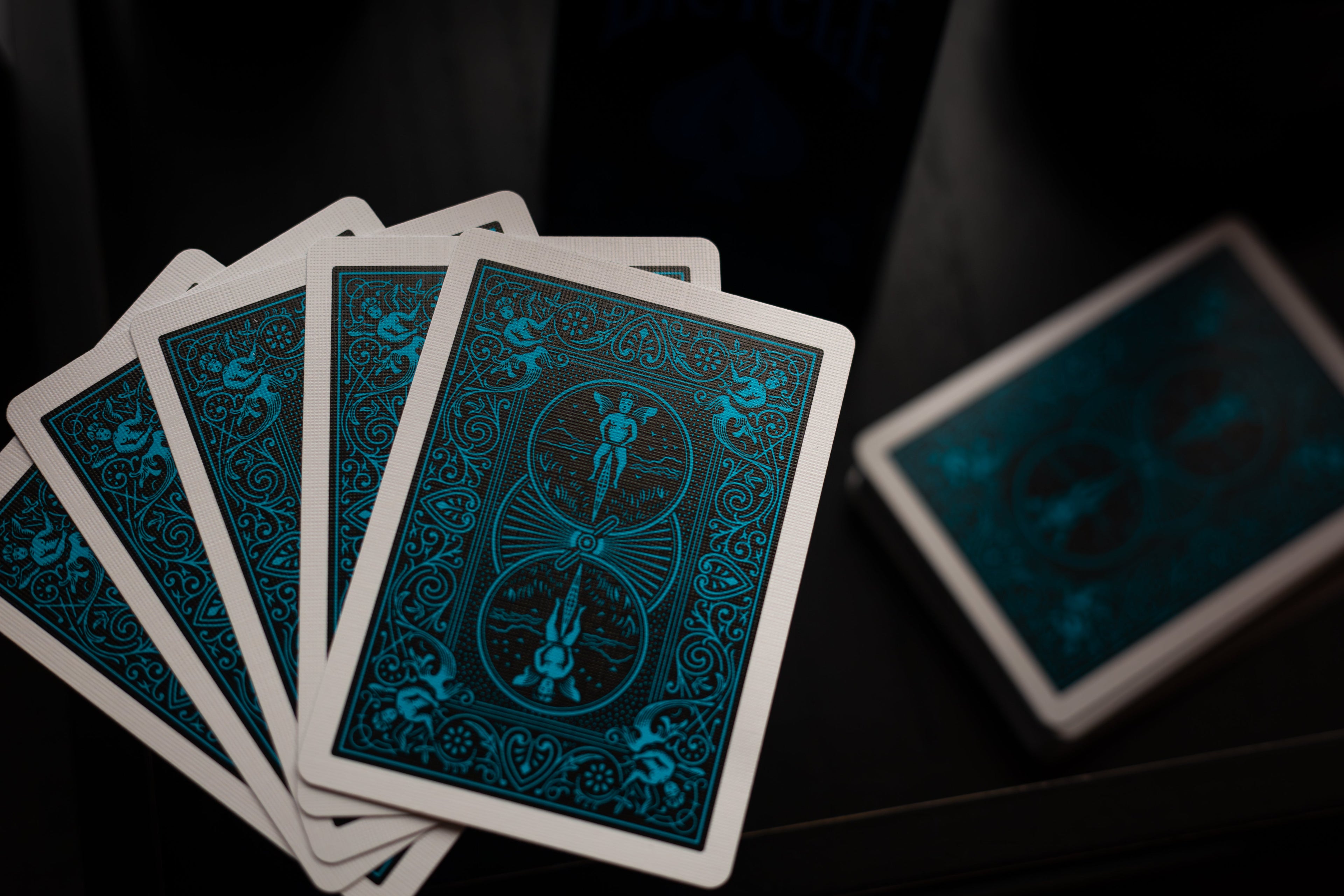 Bicycle Cool-Blue Neon Rider Back Deck Playing Cards by Card-Addiction.com