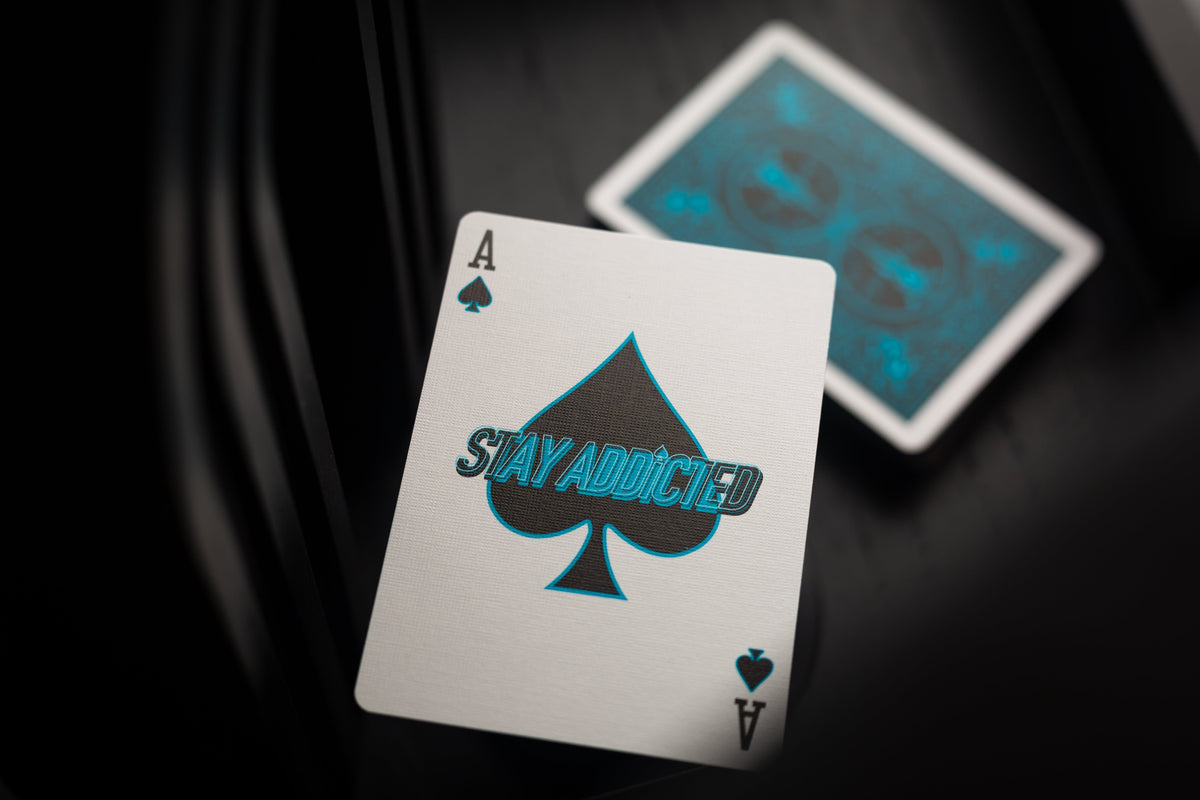 Bicycle Cool-Blue Neon Rider Back Deck Playing Cards by Card-Addiction.com