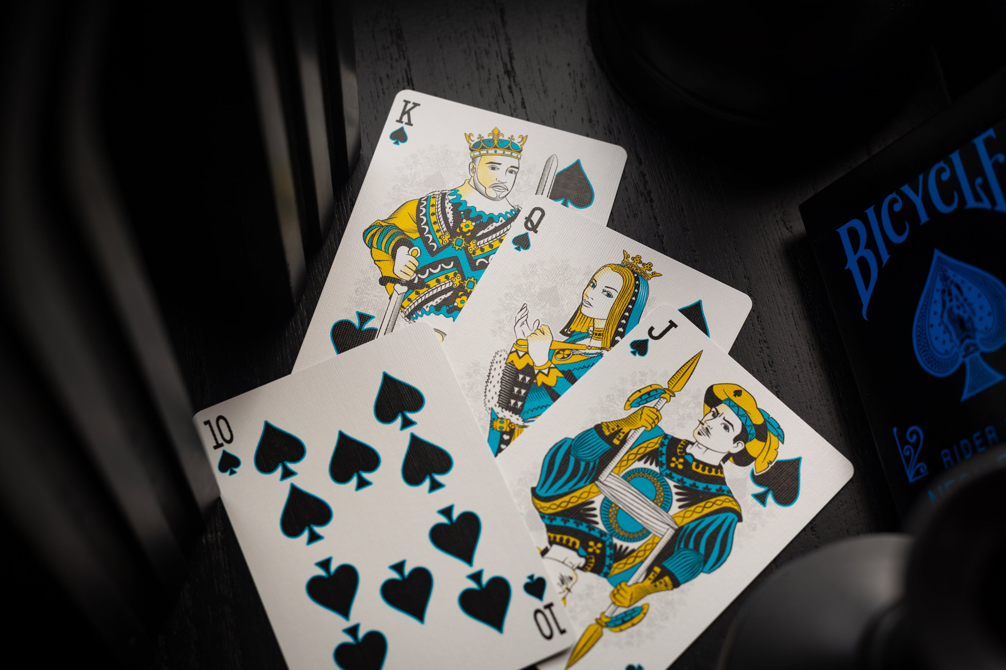 Bicycle Cool-Blue Neon Rider Back Deck Playing Cards by Card-Addiction.com