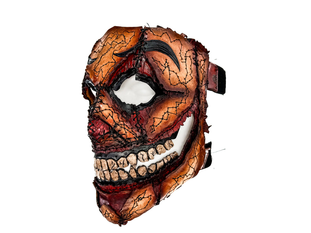 Genuine Leather Mask - GigaMyme Fleshy Edition - Handmade Mime Full Face Cover for Halloween, Performance or Cosplay Costume by Rockwell Masks