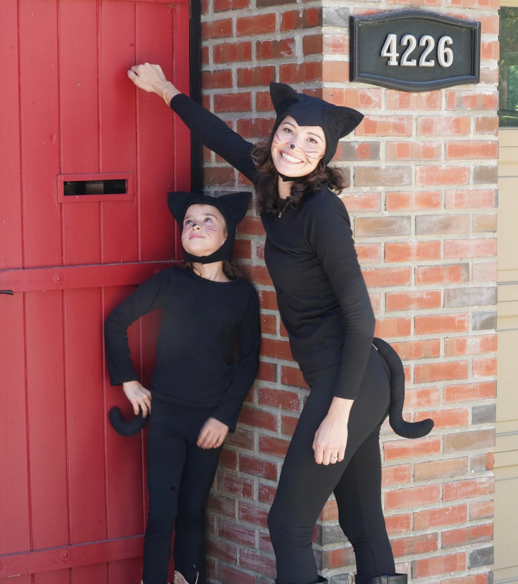 Adult Black Cat Hat & Tail Set, Halloween Costume by Band of the Wild