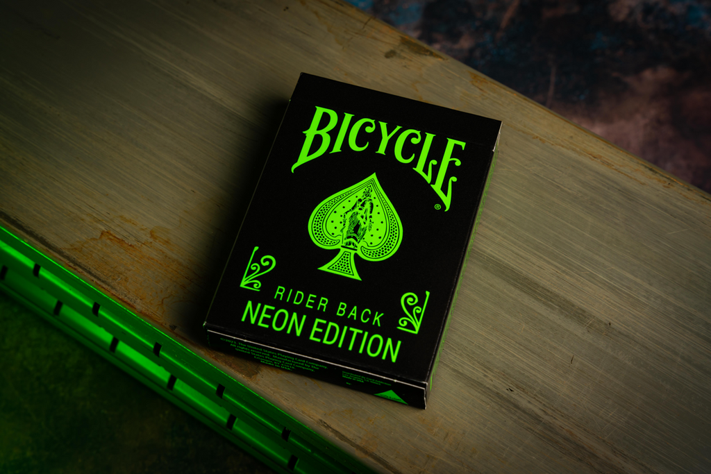 Bicycle Neon Rider Back Green-Glo Deck Playing Cards by Card-Addiction.com