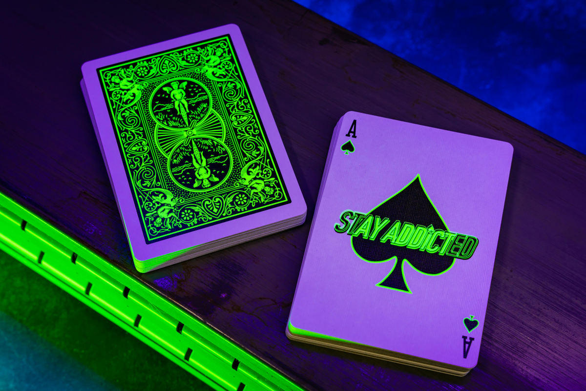 Bicycle Neon Rider Back Green-Glo Deck Playing Cards by Card-Addiction.com