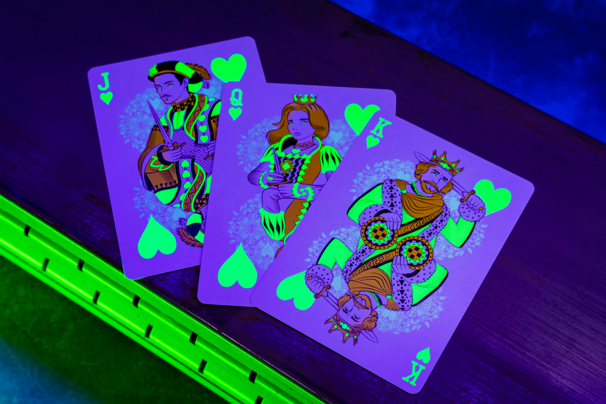 Bicycle Neon Rider Back Green-Glo Deck Playing Cards by Card-Addiction.com