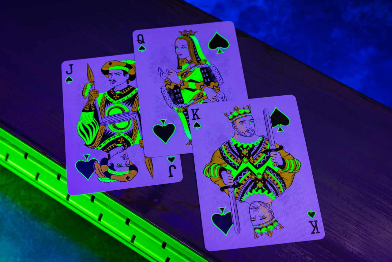 Bicycle Neon Rider Back Green-Glo Deck Playing Cards by Card-Addiction.com