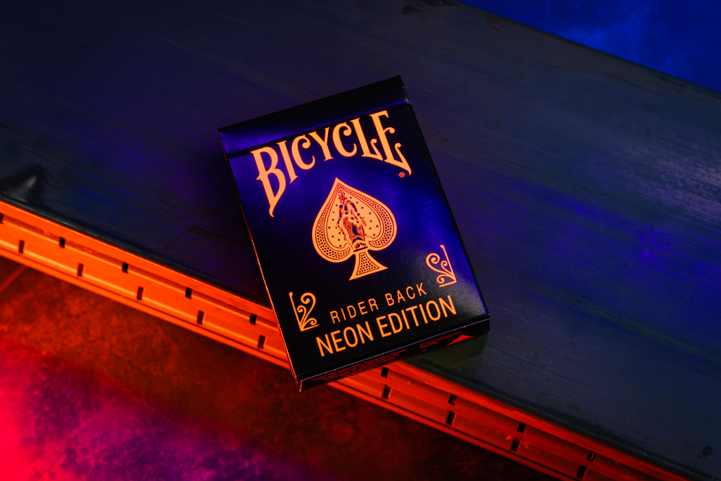 Bicycle Neon Rider Back Solar-Orange Deck Playing Cards by Card-Addiction.com