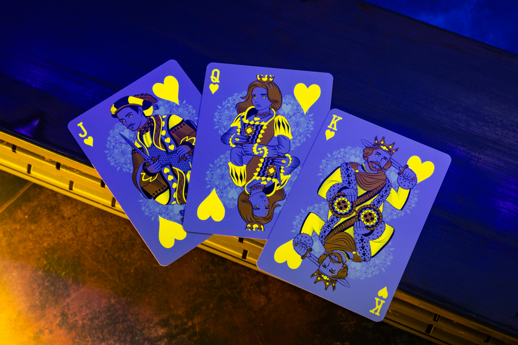 Bicycle Neon Rider Back Yellow-Starburst Deck Playing Cards by Card-Addiction.com