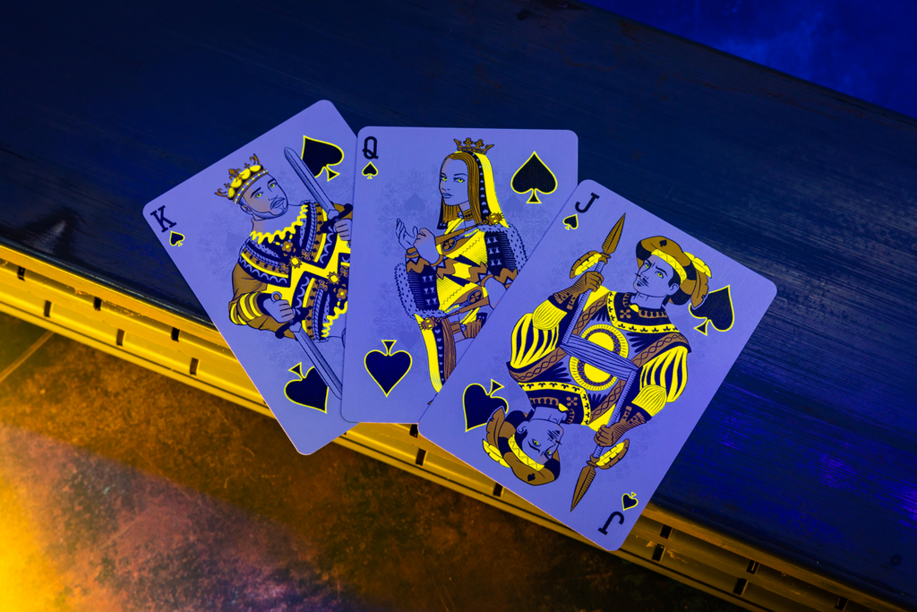 Bicycle Neon Rider Back Yellow-Starburst Deck Playing Cards by Card-Addiction.com