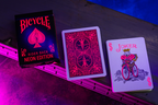 Bicycle Neon Rider Back Star-Fire Pink Deck Playing Cards by Card-Addiction.com