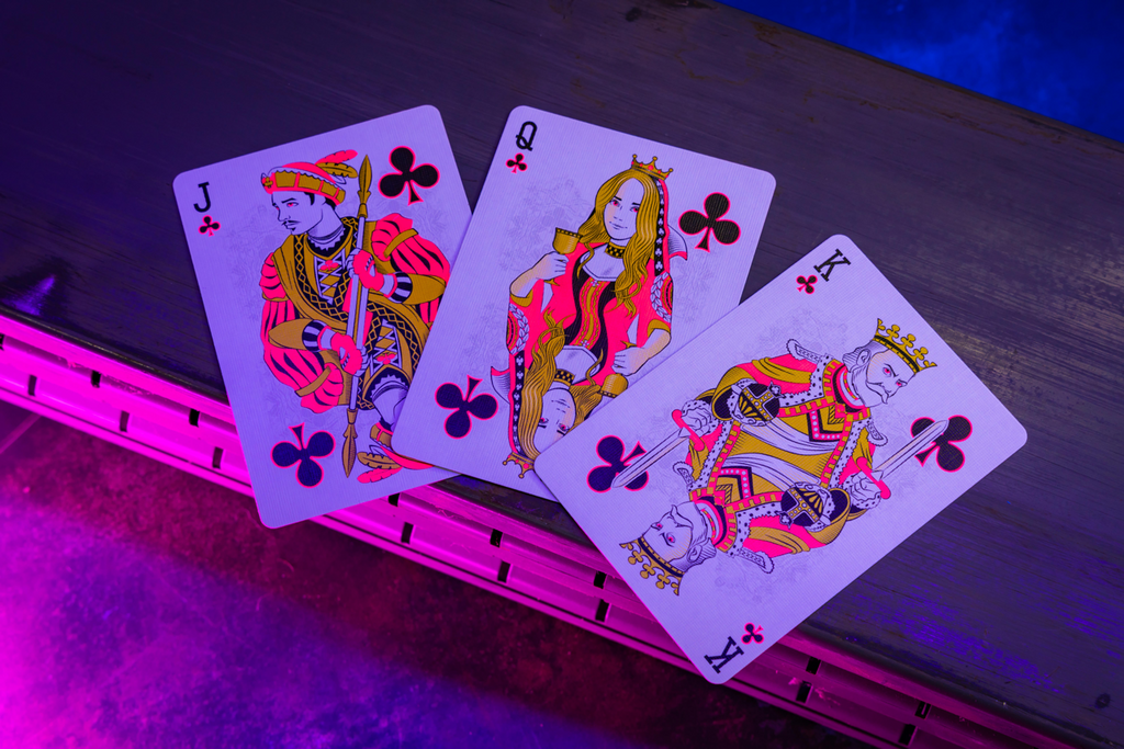 Bicycle Neon Rider Back Star-Fire Pink Deck Playing Cards by Card-Addiction.com