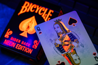 Bicycle Neon Rider Back Solar-Orange Deck Playing Cards by Card-Addiction.com