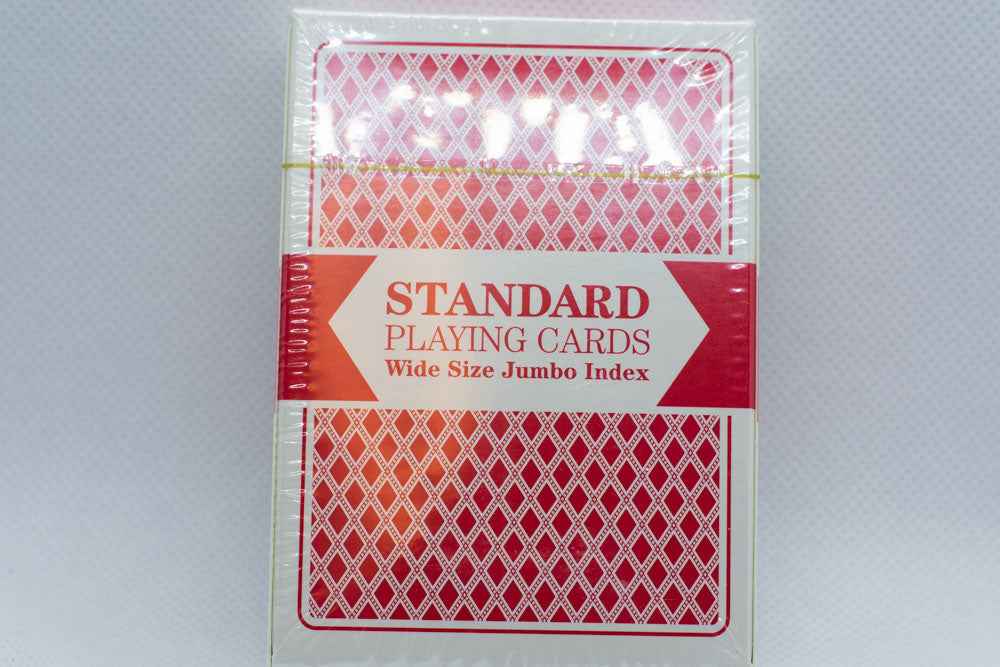Single Red Deck, Wide Size, Jumbo-Index, Plastic-Coated Playing Cards by Brybelly