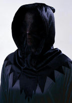 Deluxe Hidden Invisible Face Ghoul Ghost Shadow Man Black Hood Mask by HalloweenStore.com