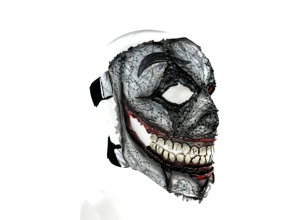 Genuine Leather Mask - GigaMyme Clown - Handmade Mime Full Face Cover for Halloween, Performance or Cosplay Costume by Rockwell Masks
