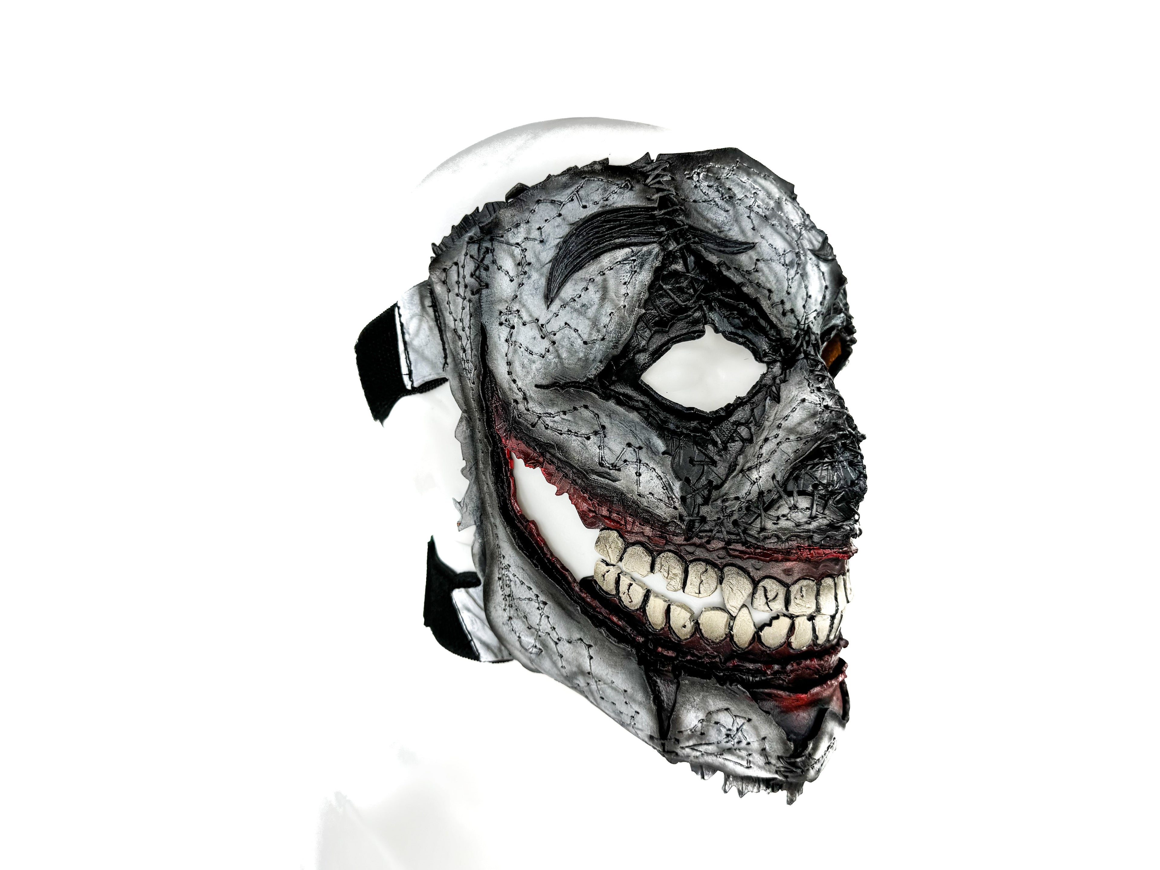 Genuine Leather Mask - GigaMyme Clown - Handmade Mime Full Face Cover for Halloween, Performance or Cosplay Costume by Rockwell Masks