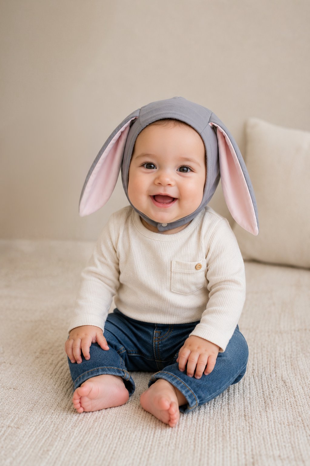 Gray Bunny Bonnet by Band of the Wild