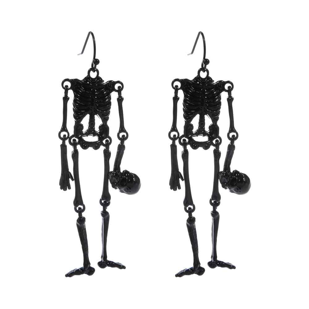 Head Off Halloween Skeleton Dangle Earrings by Madeline Love