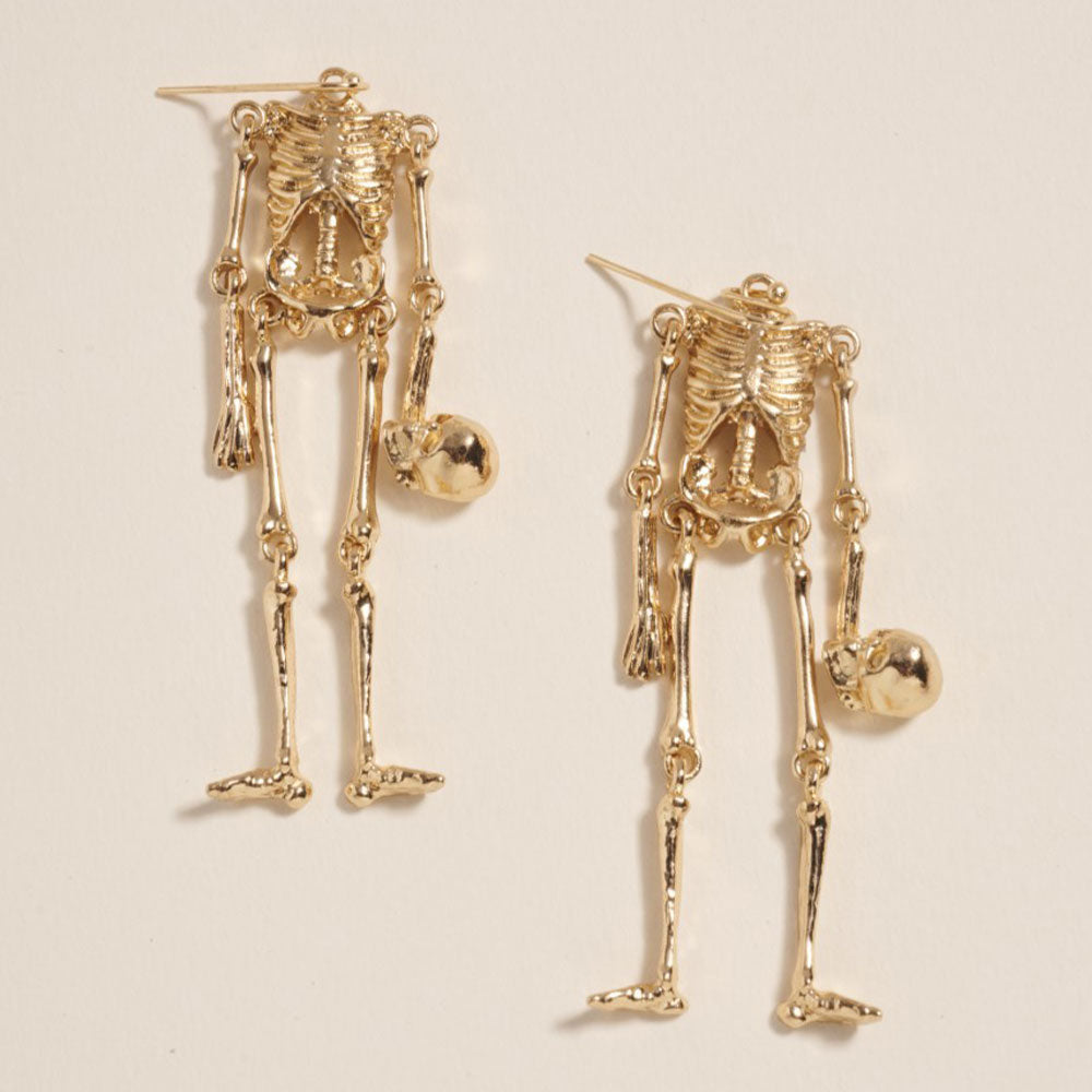 Head Off Halloween Skeleton Dangle Earrings by Madeline Love