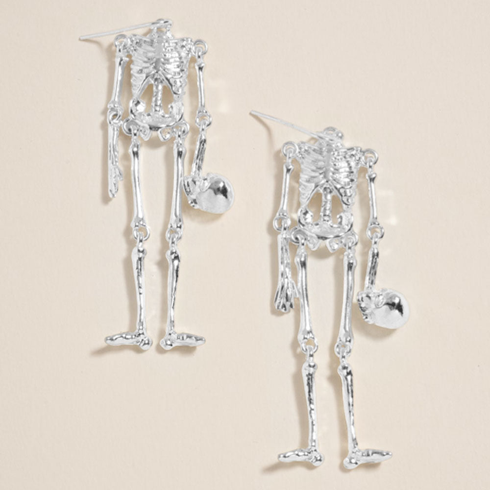Head Off Halloween Skeleton Dangle Earrings by Madeline Love