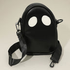 Faux Leather Cute Spooky Halloween Ghost Crossbody Bag by Madeline Love