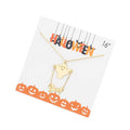 Boo Metal Message Halloween Ghost Pendant Necklace by Madeline Love