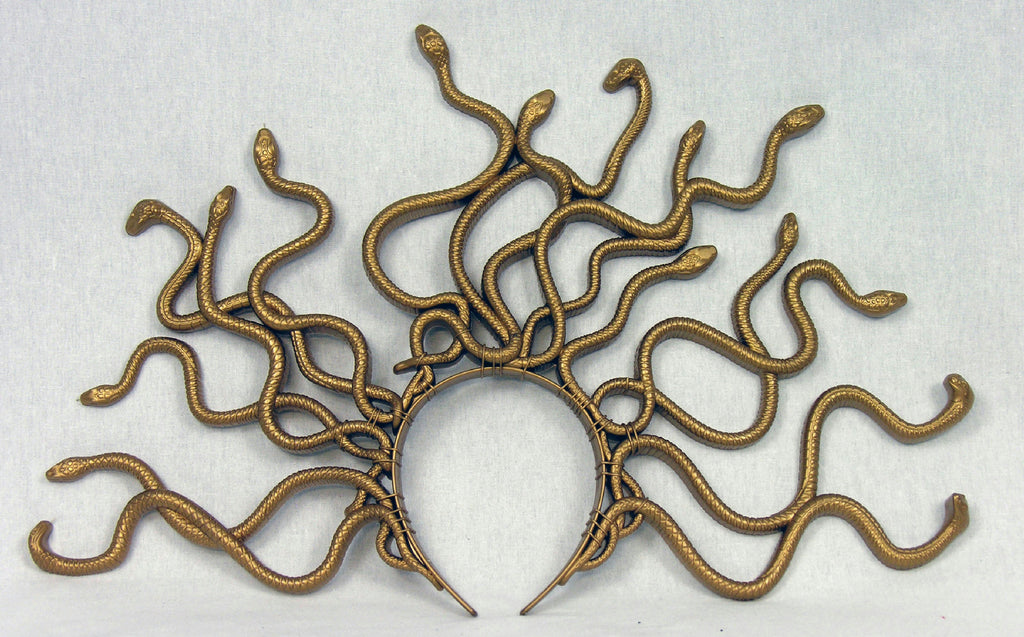 Gold Medusa Snake Headpiece Headband Costume Accessory by HalloweenStore.com