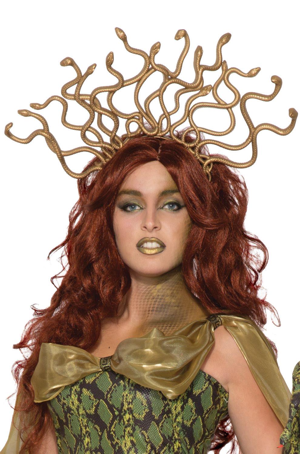 Gold Medusa Snake Headpiece Headband Costume Accessory by HalloweenStore.com