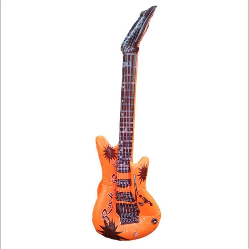 95cm Inflatable Guitar PVC Stage Props Children 's Simulation Inflatable Musical Instrument Explosion Inflatable Toys