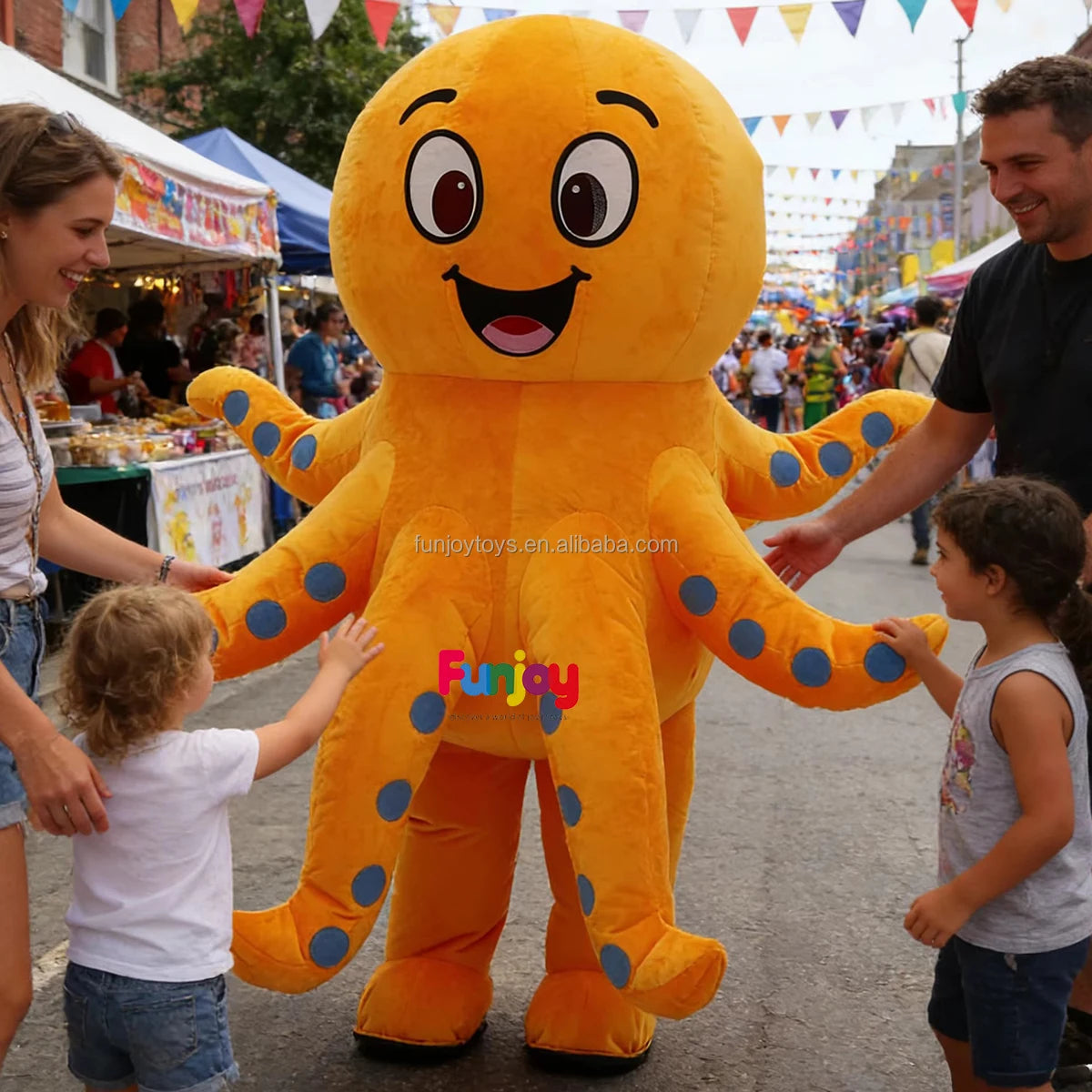 Adult Full Body Inflatable Octopus Costume Walking Ocean Animal Mascot Suit for Party & Entertainment