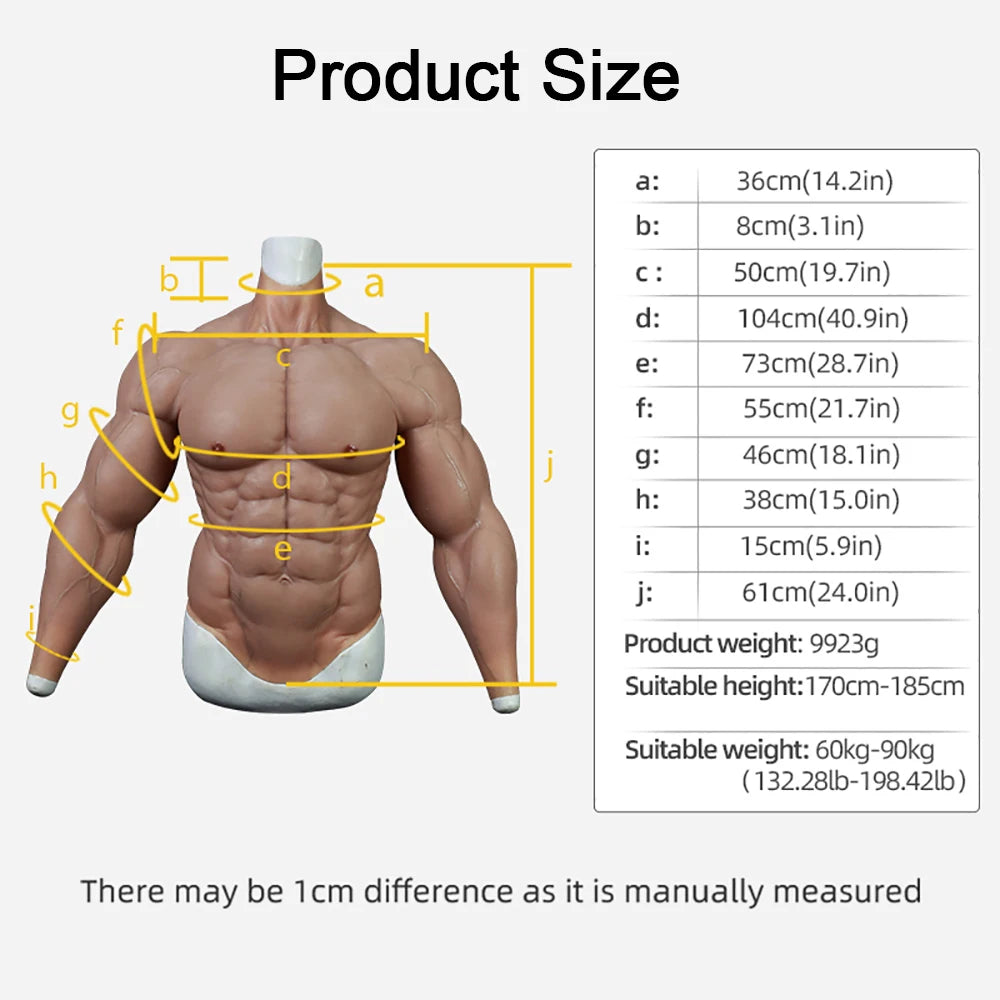 Upgraded Silicone Muscle Body Suit With Arms for Male Realistic Fake Belly Breast Form Macho Muscle Men Cosplay Costumes