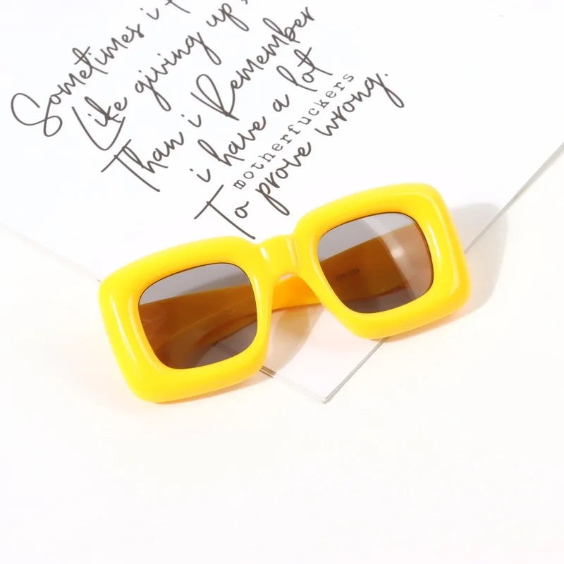 2023 Multi Colors New Unique Fashion Design Y2K Funny  Square Kids Baby Sunglasses for Decoration Eyewear