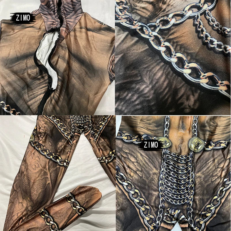 women cosplay Halloween horror thriller alien serpentine lifelike jumpsuit man stage performance bar concert dancer costume rave - Big Tim's Magic Emporium