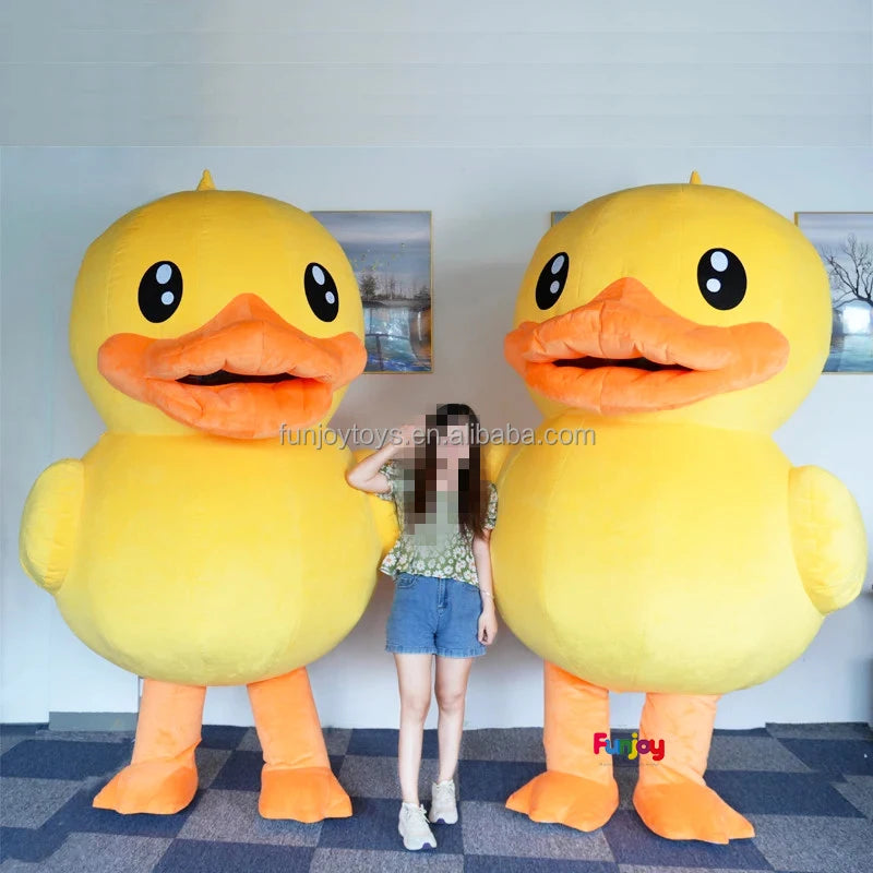 Funny Furry Cosplay Inflatable Duck Costume Plush Mascot Suit for Adults for Carnival & Halloween Celebrations for Men Women