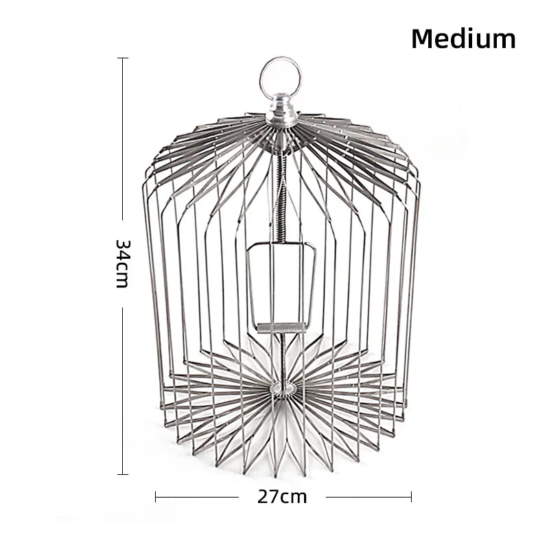 Multi size Silver Steel Appearing Bird Cage Dove Appearing Magic Tricks Illusion Gimmick Prop Accessory Made of Durable Metal