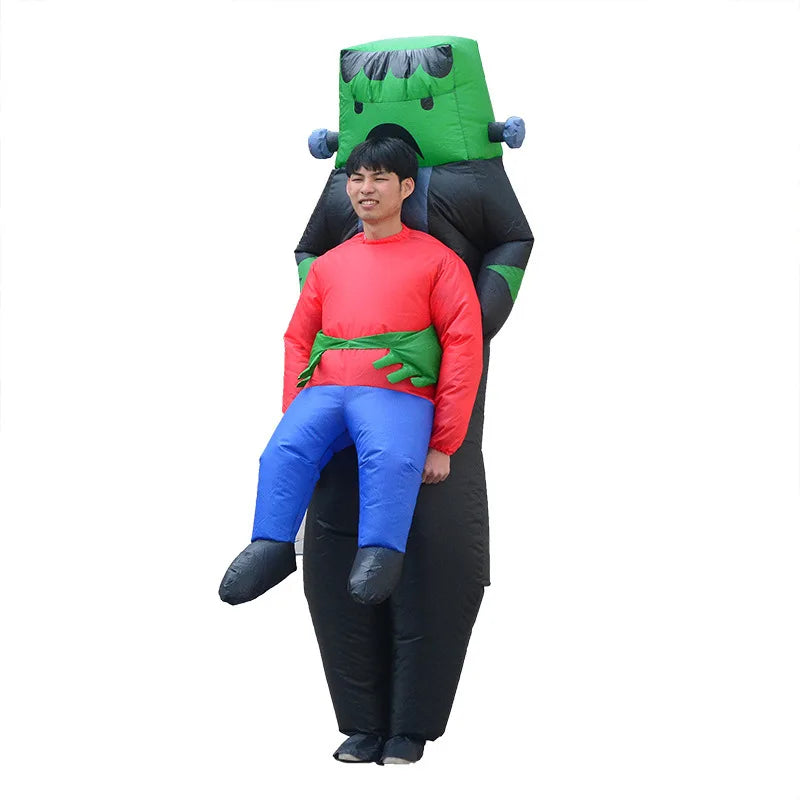 Alien Costume for Adult Children Halloween Costume Inflatable Suit Funny Party Blow up Ghost Hug Me Green Carton 100% Polyester - Big Tim's Magic Emporium