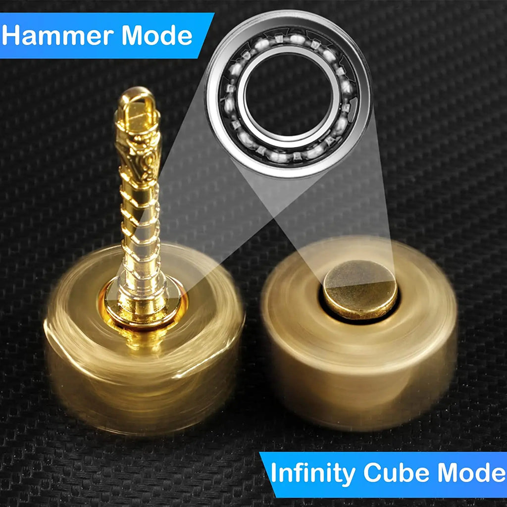 Metal Sensory Fidget Spinner Toy Thor's Hammer Resistance Anxiety Stress Relief Funny Fidget Toys for Kids Birthday Adult Gifts